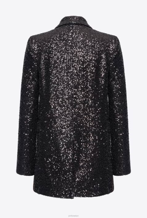 Blazer | Pinko Limousine schwarz Galleria-Blazer mit durchgehendem PaillettenbesatzZ4ZP618