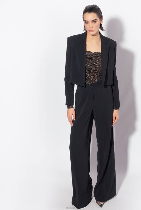Blazer | Pinko Limousine schwarz Spencer-Jacke aus Stretch-CrêpeZ4ZP603