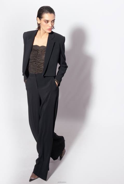 Blazer | Pinko Limousine schwarz Spencer-Jacke aus Stretch-CrêpeZ4ZP603