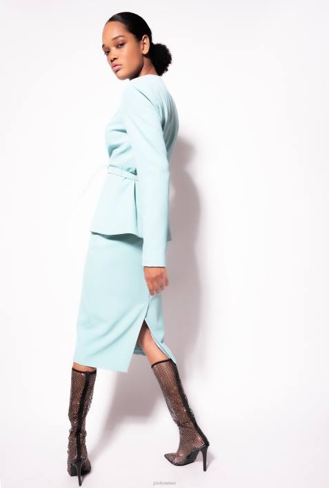 Blazer | Pinko Nilblau elegante Jacke mit dünnem GürtelZ4ZP593