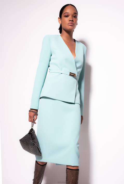 Blazer | Pinko Nilblau elegante Jacke mit dünnem GürtelZ4ZP593