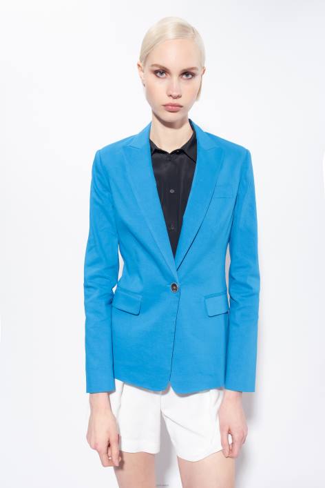 Blazer | Pinko Regisseur blau Einreihiger LeinenblazerZ4ZP600