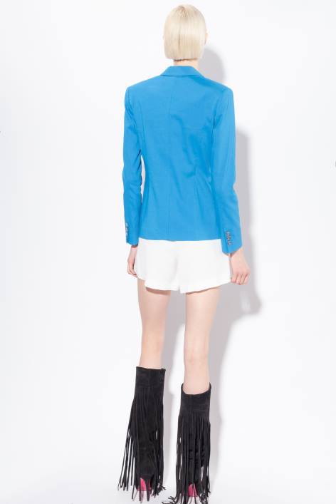 Blazer | Pinko Regisseur blau Einreihiger LeinenblazerZ4ZP600