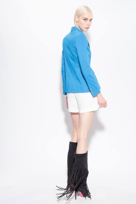 Blazer | Pinko Regisseur blau Einreihiger LeinenblazerZ4ZP600