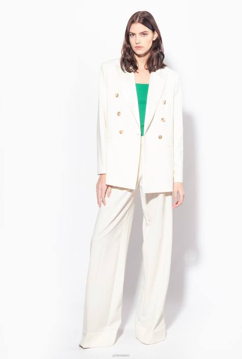 Blazer | Pinko Vanilleeis weiß Blazer mit SatinreversZ4ZP591