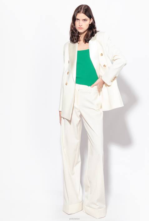 Blazer | Pinko Vanilleeis weiß Blazer mit SatinreversZ4ZP591