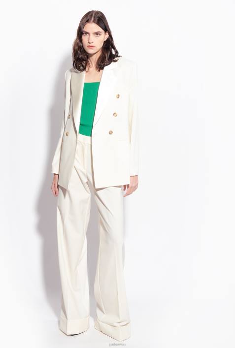 Blazer | Pinko Vanilleeis weiß Blazer mit SatinreversZ4ZP591