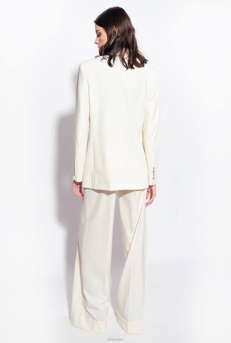 Blazer | Pinko Vanilleeis weiß Blazer mit SatinreversZ4ZP591