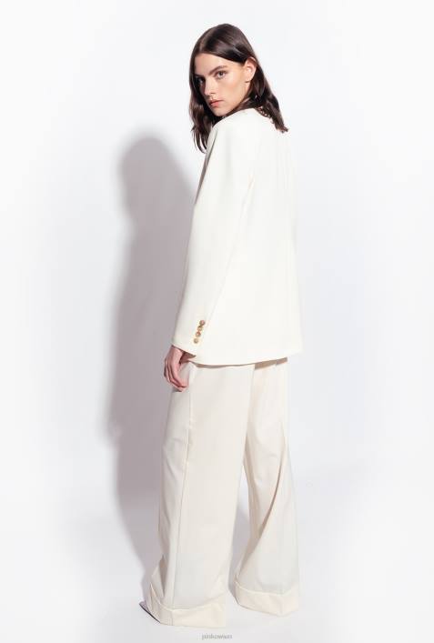 Blazer | Pinko Vanilleeis weiß Blazer mit SatinreversZ4ZP591