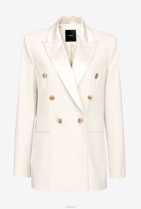 Blazer | Pinko Vanilleeis weiß Blazer mit SatinreversZ4ZP591