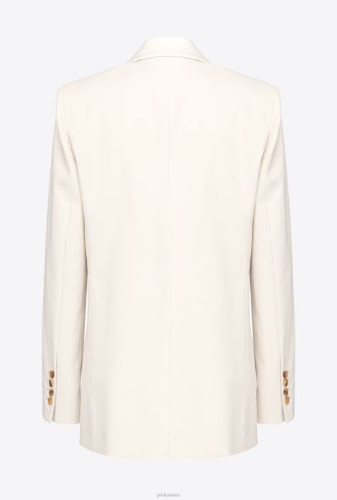 Blazer | Pinko Vanilleeis weiß Blazer mit SatinreversZ4ZP591