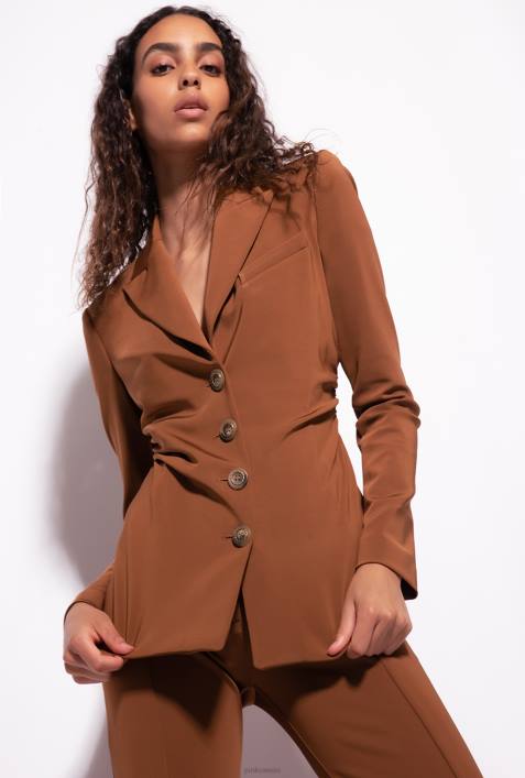Blazer | Pinko braun - Dackel Slim-Fit-Blazer aus technischem StoffZ4ZP576