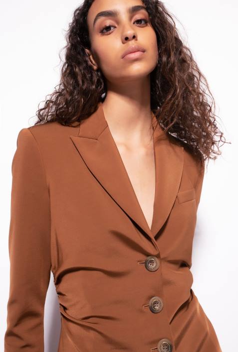 Blazer | Pinko braun - Dackel Slim-Fit-Blazer aus technischem StoffZ4ZP576