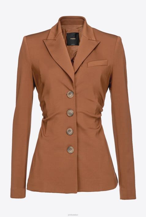 Blazer | Pinko braun - Dackel Slim-Fit-Blazer aus technischem StoffZ4ZP609