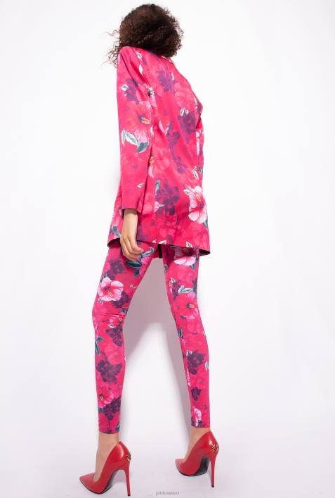 Blazer | Pinko multi. Fuchsia/Rosa Blazer mit Hibiskus-PrintZ4ZP589