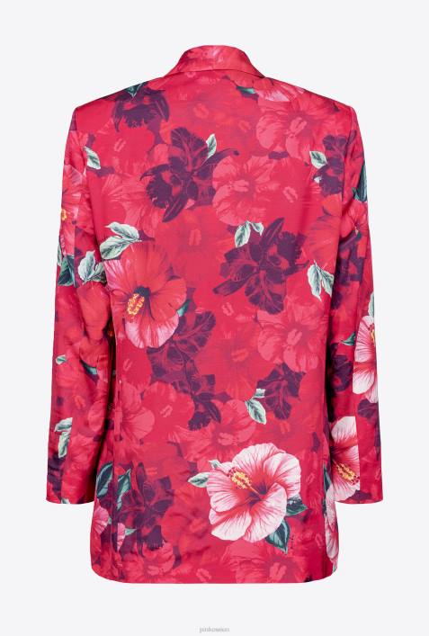 Blazer | Pinko multi. Fuchsia/Rosa Blazer mit Hibiskus-PrintZ4ZP589