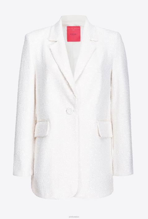 Blazer | Pinko nicht-gerade weiss Galleria-Blazer mit durchgehendem PaillettenbesatzZ4ZP617