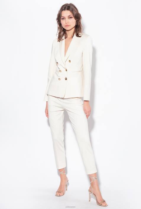 Blazer | Pinko rosa rauchweiß Blazer mit SchmuckknöpfenZ4ZP569
