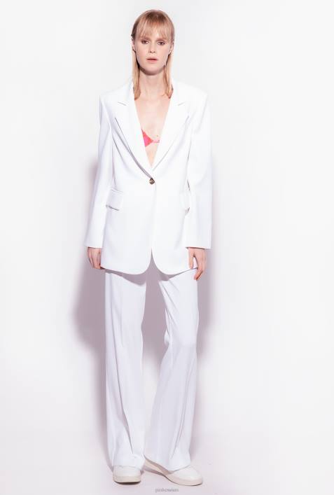 Blazer | Pinko wolkenweiß Einreihiger Blazer aus Stretch-CrêpeZ4ZP563
