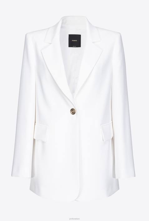 Blazer | Pinko wolkenweiß Einreihiger Blazer aus Stretch-CrêpeZ4ZP563