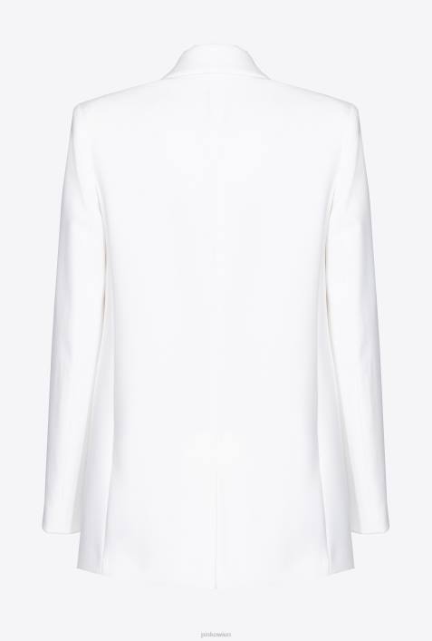 Blazer | Pinko wolkenweiß Einreihiger Blazer aus Stretch-CrêpeZ4ZP563