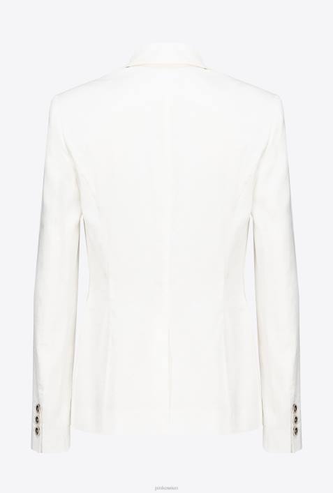 Blazer | Pinko wolkenweiß Einreihiger LeinenblazerZ4ZP601