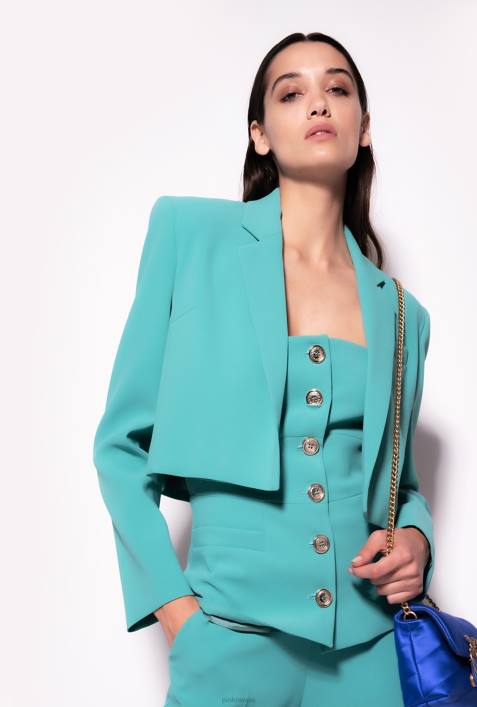 Freizeitjacken | Pinko Blau Spencer-Jacke aus Stretch-CrêpeZ4ZP602