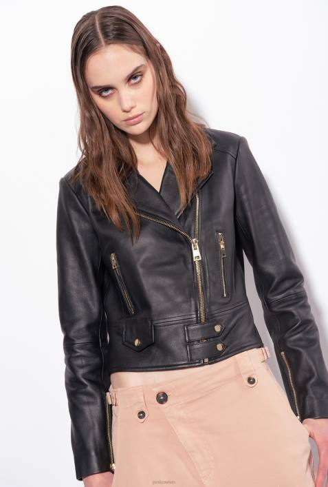 Freizeitjacken | Pinko Limousine schwarz Bikerjacke aus NappalederZ4ZP833