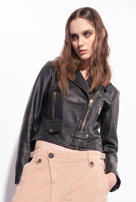 Freizeitjacken | Pinko Limousine schwarz Bikerjacke aus NappalederZ4ZP833