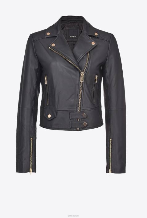 Freizeitjacken | Pinko Limousine schwarz Bikerjacke aus NappalederZ4ZP833