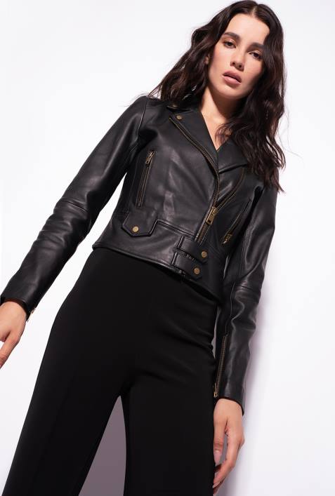 Freizeitjacken | Pinko Limousine schwarz Bikerjacke aus NappalederZ4ZP841