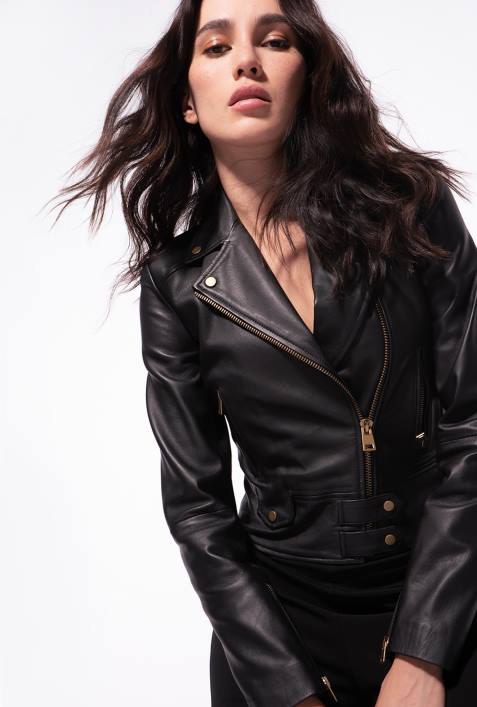 Freizeitjacken | Pinko Limousine schwarz Bikerjacke aus NappalederZ4ZP841