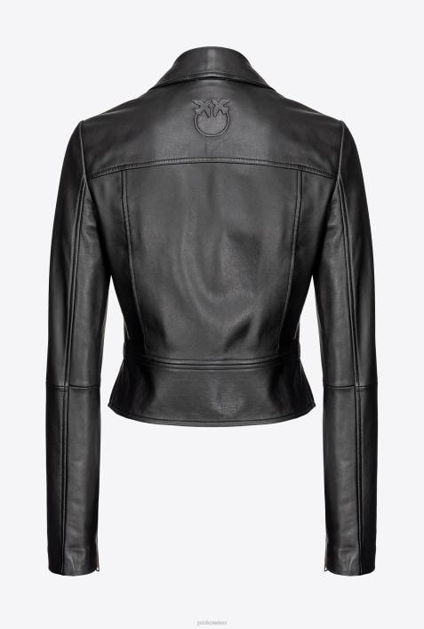 Freizeitjacken | Pinko Limousine schwarz Bikerjacke aus NappalederZ4ZP841