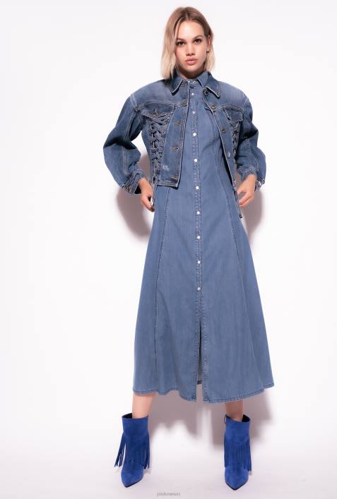 Freizeitjacken | Pinko Mittlere Vintage-Waschung Jeansjacke mit SchnürungZ4ZP817