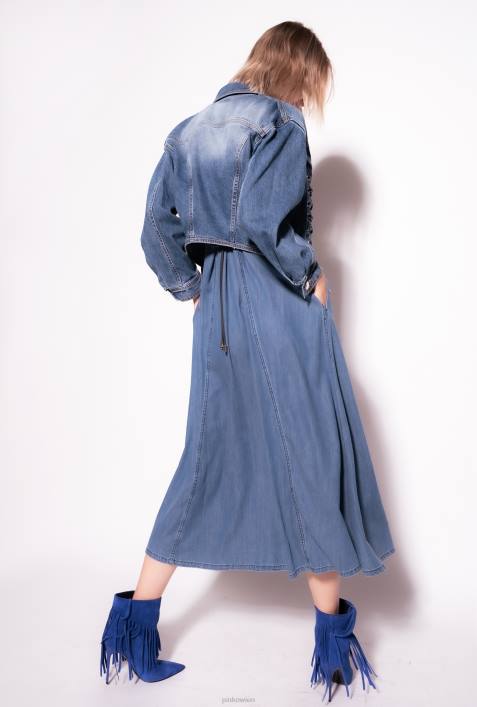 Freizeitjacken | Pinko Mittlere Vintage-Waschung Jeansjacke mit SchnürungZ4ZP817