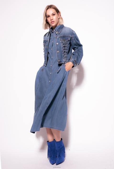 Freizeitjacken | Pinko Mittlere Vintage-Waschung Jeansjacke mit SchnürungZ4ZP817