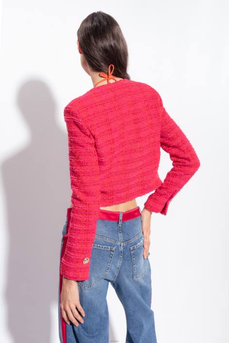 Freizeitjacken | Pinko Multi-Fuchsia/Rot Kurze gemusterte TweedjackeZ4ZP612