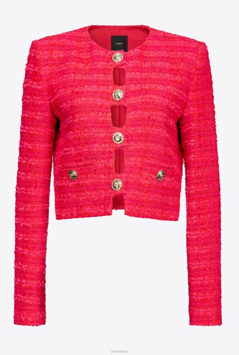 Freizeitjacken | Pinko Multi-Fuchsia/Rot Kurze gemusterte TweedjackeZ4ZP612