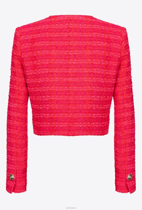 Freizeitjacken | Pinko Multi-Fuchsia/Rot Kurze gemusterte TweedjackeZ4ZP612