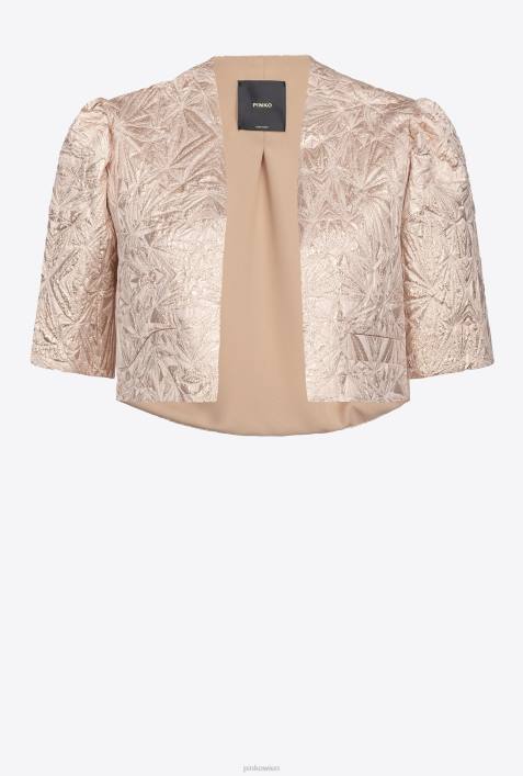 Freizeitjacken | Pinko gelbbraunes Beige Achselzucken aus Lamé-JacquardZ4ZP595