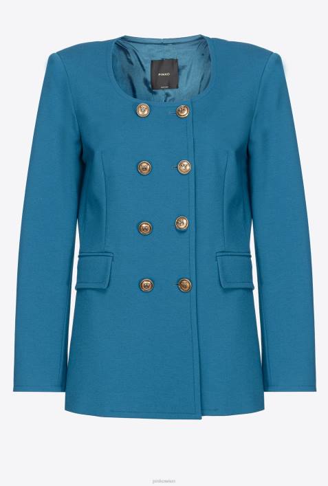 Freizeitjacken | Pinko marokkanisches Blau feminine zweireihige JackeZ4ZP633