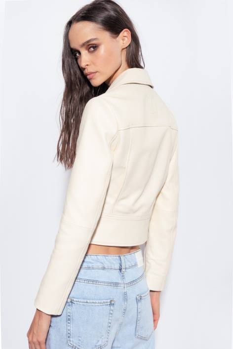 Freizeitjacken | Pinko rosa rauchweiß Bikerjacke aus NappalederZ4ZP832