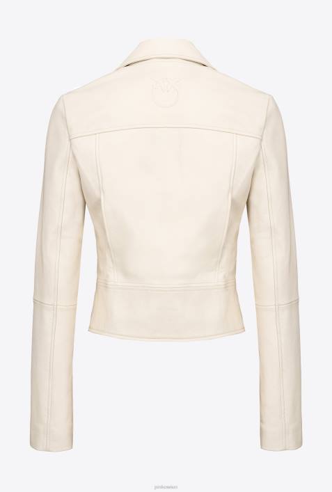 Freizeitjacken | Pinko rosa rauchweiß Bikerjacke aus NappalederZ4ZP832