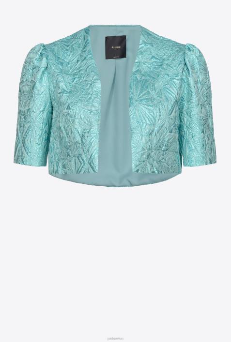 Freizeitjacken | Pinko transparentes Blau Achselzucken aus Lamé-JacquardZ4ZP596