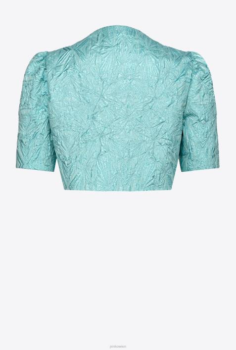 Freizeitjacken | Pinko transparentes Blau Achselzucken aus Lamé-JacquardZ4ZP596
