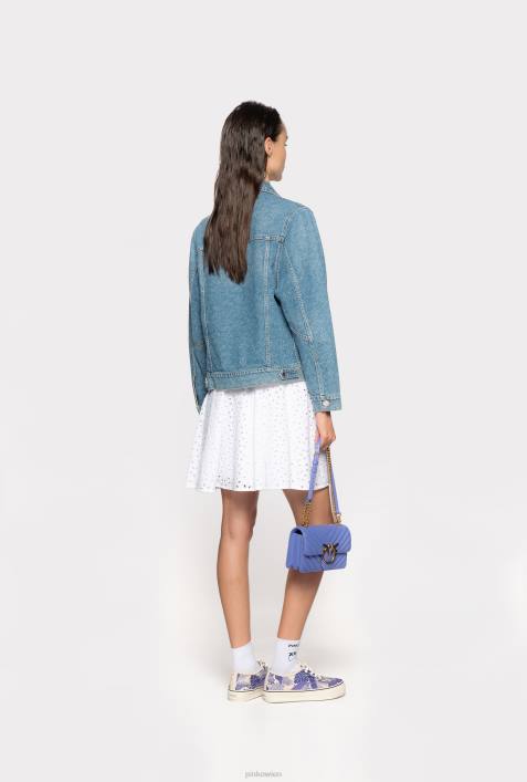 Freizeitjacken | Pinko weiß/dunkelblau Jeansjacke mit LogoZ4ZP836