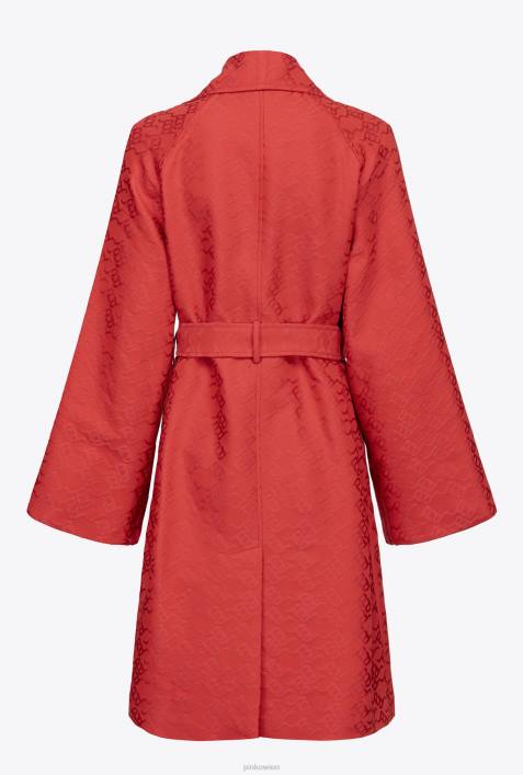 Mäntel | Pinko Formel1 rot Jacquard-Trenchcoat mit LogomusterZ4ZP839