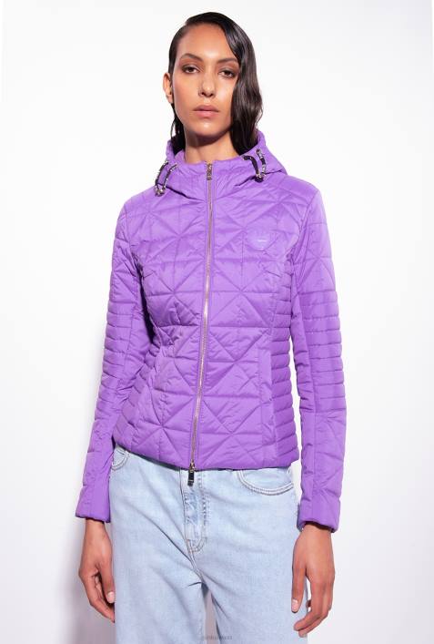 Mäntel | Pinko Lavendelflieder leichte Daunenjacke mit Logo-PatchZ4ZP843