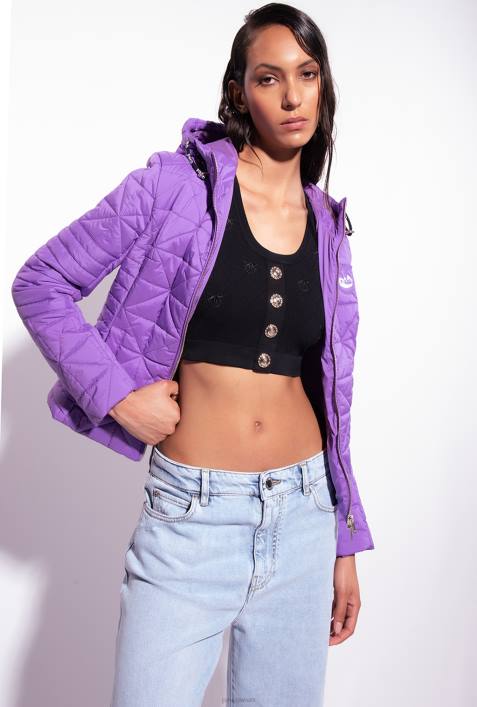 Mäntel | Pinko Lavendelflieder leichte Daunenjacke mit Logo-PatchZ4ZP843