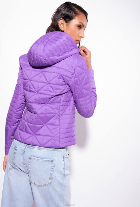 Mäntel | Pinko Lavendelflieder leichte Daunenjacke mit Logo-PatchZ4ZP843